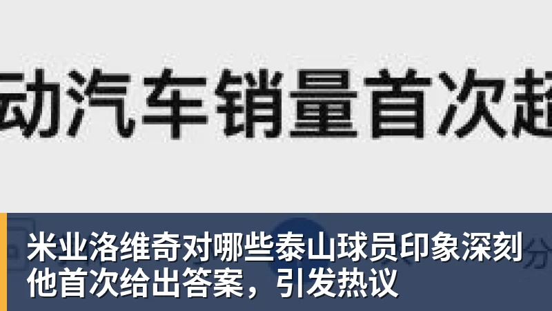 米业洛维奇对哪些泰山球员印象深刻他首次给出答案,引发热议